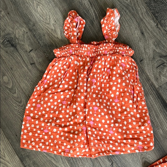 Orange Polka Dot Top and Shorts Set - Picture 2 of 4